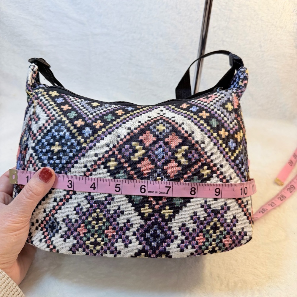 Geometric Patterned Casual Handbag Adjustable Str… - image 6